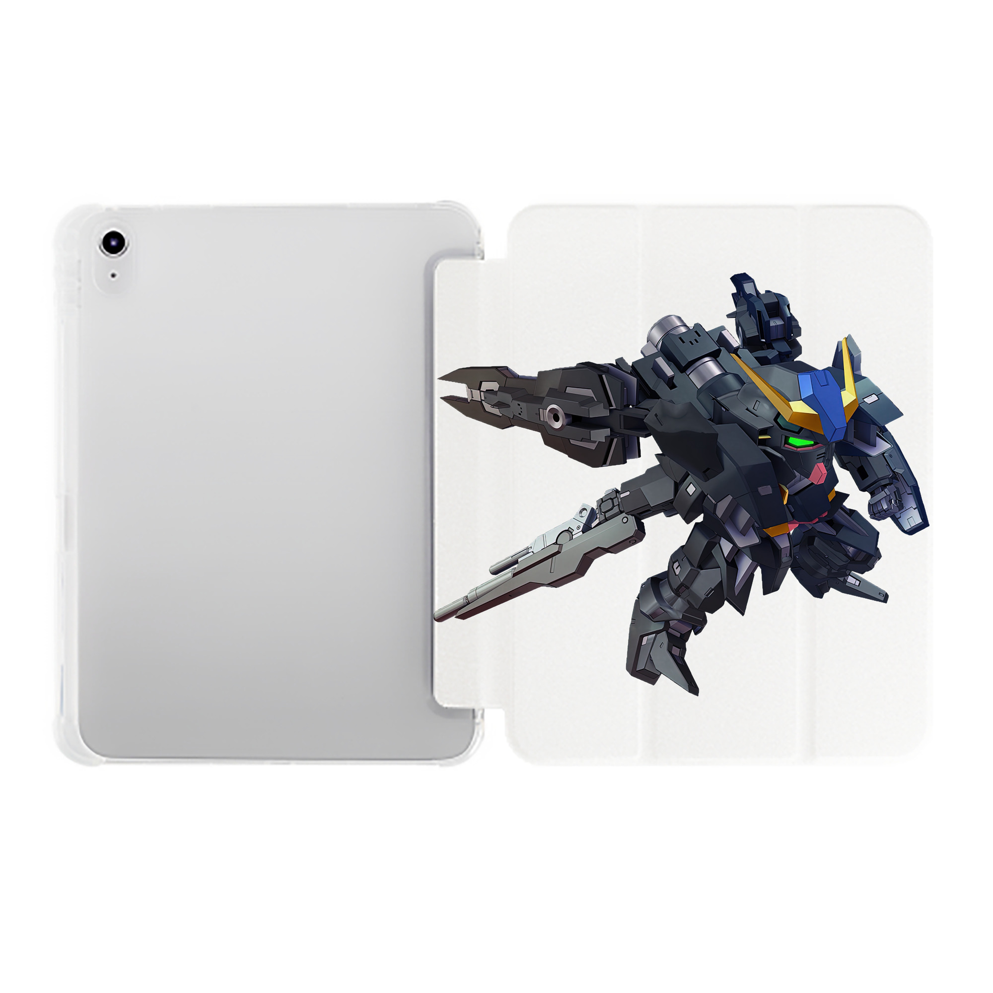 （画像用） 機動戦士ガンダム Mobile Suit Gundam IPad ケース ペン収納付き 三つ折りスタンド PUレザー×シリコン 対応機種9.5/10.5/10.9インチ